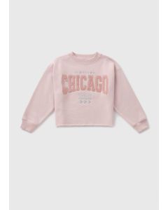 Girls Chicago Cropped Sweatshirt