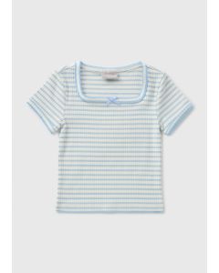 Girls Stripe Ribbed T-Shirt