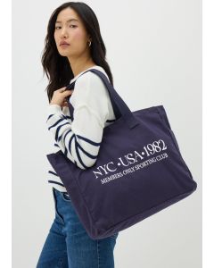 Sporting Club Canvas Tote Bag-Navy-One Size