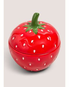 Strawberry Lidded Jar-Red-One Size
