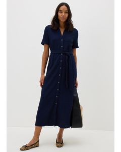 Textured Shirt Midi Dress