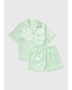 Girls Cherry Satin Pyjama Set