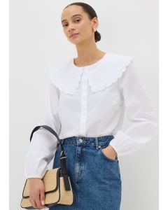 Embroide Oversized Collar Shirt