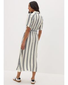 Stripe Shirt Midi Dress