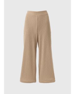 Textured Cropped Wide Leg Trousers