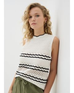 Knitted Trimmed Vest