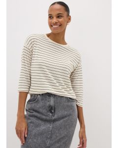 Monochrome Stripe 3/4 Sleeve Top