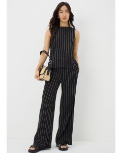 Stripe Button Back Co Ord Vest