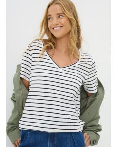 Stripe V-Neck Regular Fit T-Shirt