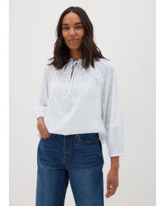 Textured Tie Neck Blouse