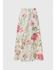 Floral FlaHem Midaxi Skirt