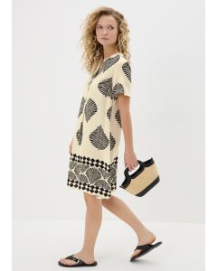 Monochrome Shell Tunic Beach Dress
