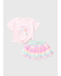 Girls Flower Bloom Top & Skirt Skort