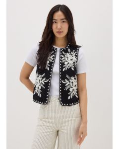 Monochrome Embroidered Waistcoat