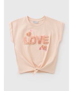Girls 3D Confetti Tie Front T-Shirt