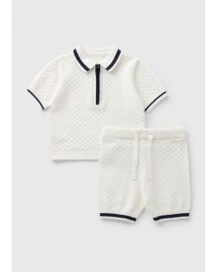 2 Piece Baby Knitted Polo & Shorts Set