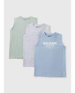 3 Pack Boys Printed Vests