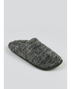 Fluffy Mule Slippers - Charcoal - 11 to 12