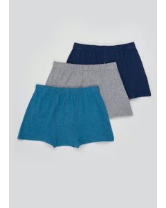 3 Pack Jersey Boxers - Blue - S