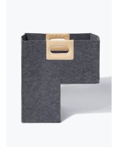 Dark Grey Felt Stair Basket (38cm x 28cm x 41cm)