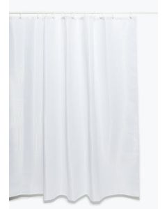 White Waffle Textured Shower Curtain (180cm x 180cm)