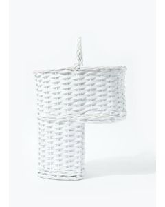 White Woven Wood Stair Basket (52cm)