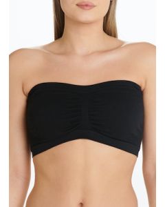 Black Seam Free Strapless Bandeau Bra