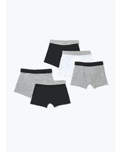 Boys 5 Pack Monochrome Trunks