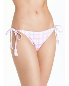 Pink Gingham Side Tie Bikini Briefs