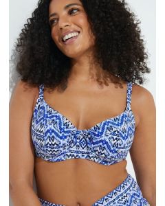 DD+ Blue Ikat Print Bikini Top