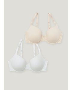 2 Pack Smooth T-Shirt Bras - Multi - 38DD