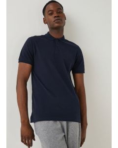 Pique Polo Shirt - Navy - M