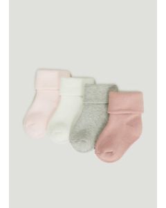 Unisex 4 Pack Terry Tot Baby Socks