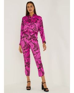 Et Vous Pink Swirl Print Trousers