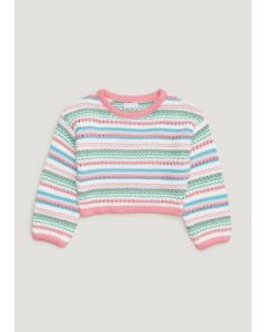 Girls Multicoloured Crochet Jumper (4-13yrs)