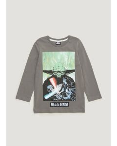 Kids Khaki Star Wars Yoda Long Sleeve T-Shirt