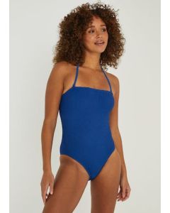 Cobalt Crinkle Bandeau Swimsuit