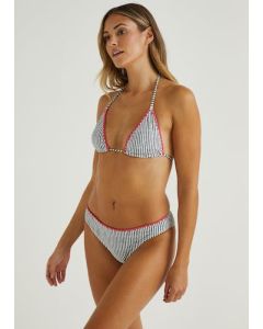 White Stripe Mini Bikini Bottoms