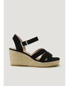 Black Cross Strap Espadrilles