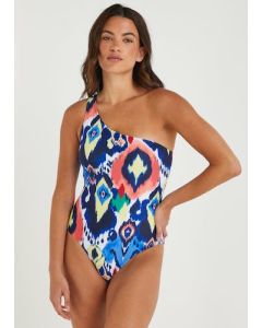 Print One Shoulder Swimsuit