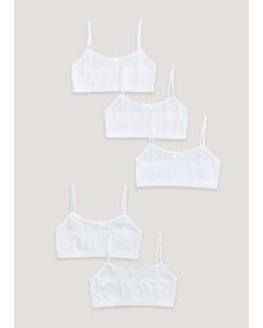 Girls 5 Pack White Seam Free Crop Tops (6-13yrs)