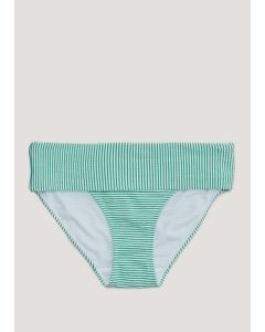 Green Stripe Textured Bikini Bottoms