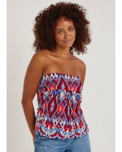 Blue Aztec Bandeau Boob Tube