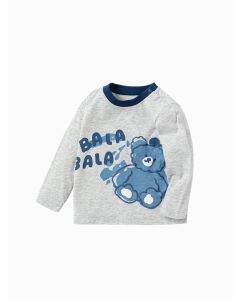 Boy Baby  little bear Long-Sleeve T-Shirt - Light Gray - 9-12M