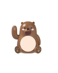 Cute Bear Night Light with Waving Arm Model: ALD-DB28 (Brown)-One Size