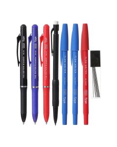 8 Pcs Stationery Set?3 0.7mm Erasable Pens, 1 0.5mm Mechanical Pencil & one Lead Refill Tube, 3 0.7mm