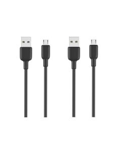 1 Meter Android Charger Cord (2 Pack)(Black)-One Size