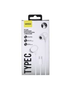 Type-C In-Ear Wired Earphones with Microphone White Model: W10107