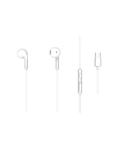 Type-C Half-in-Ear Wired Earphones with Microphone White Model: W10102