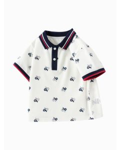 Toddler Boy Have Fun Style Lapel Short Sleeve T-Shirt